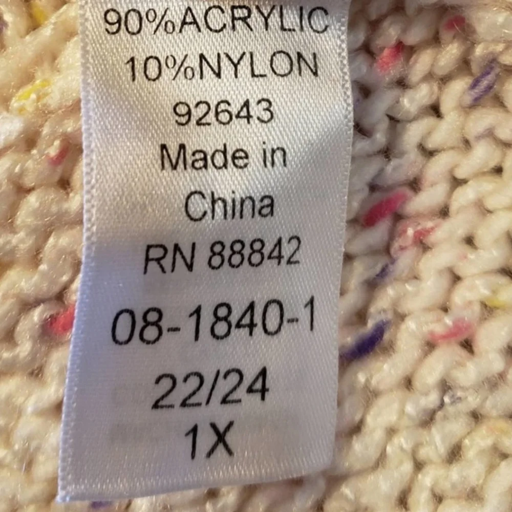 Roaman's V-Neck Sweater - Cream.sparkle Confetti - Picture 3 of 8